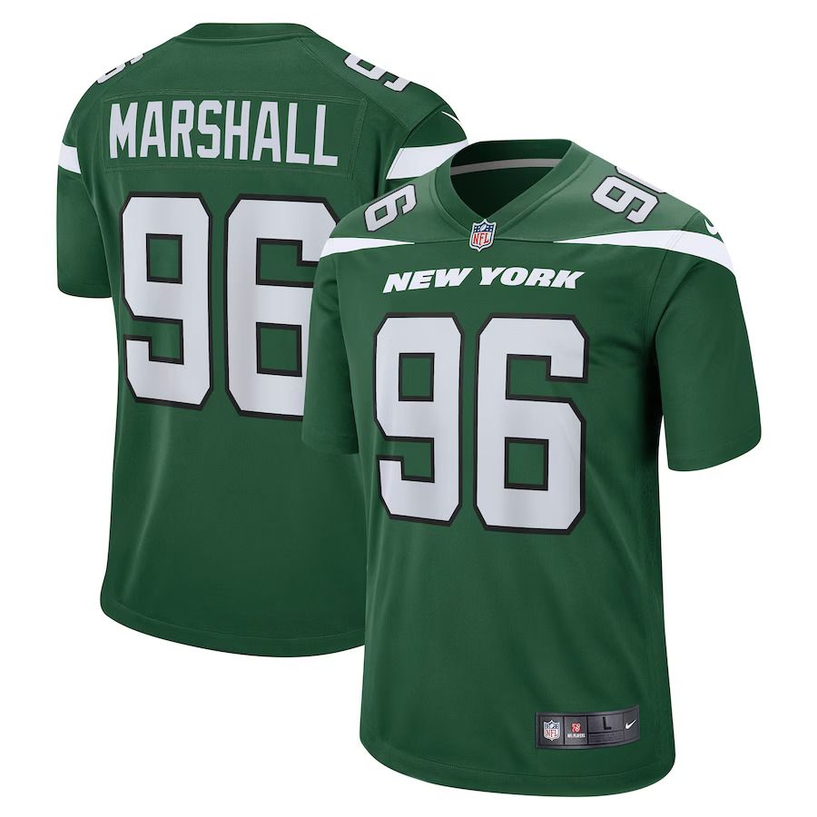 Men New York Jets #96 Jonathan Marshall Nike Gotham Green Game NFL Jersey->customized nfl jersey->Custom Jersey